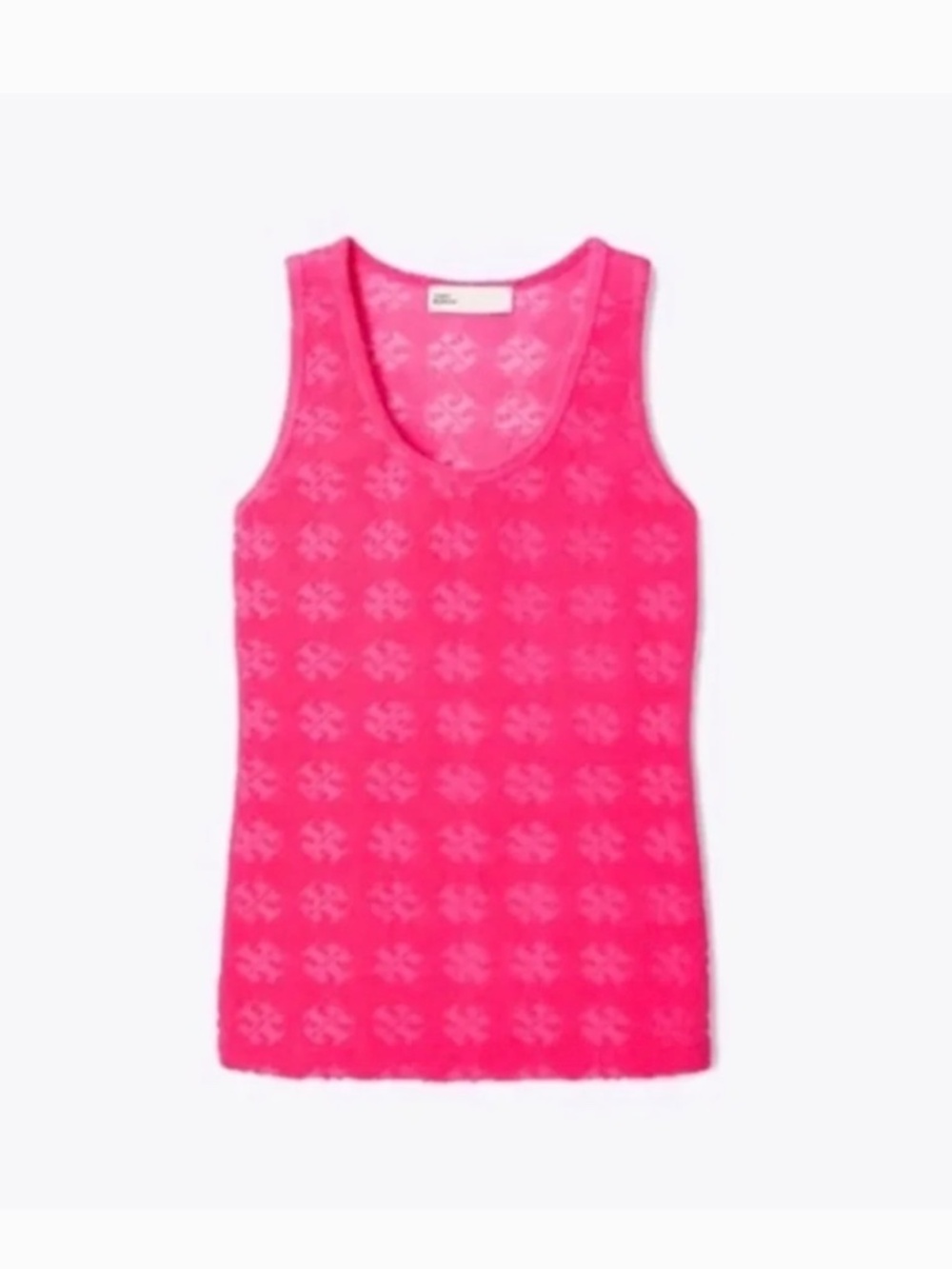 Tory Burch Logo Jacquard Terry Tank Top Pink Size S NWOT Resort Beach Cover Up
